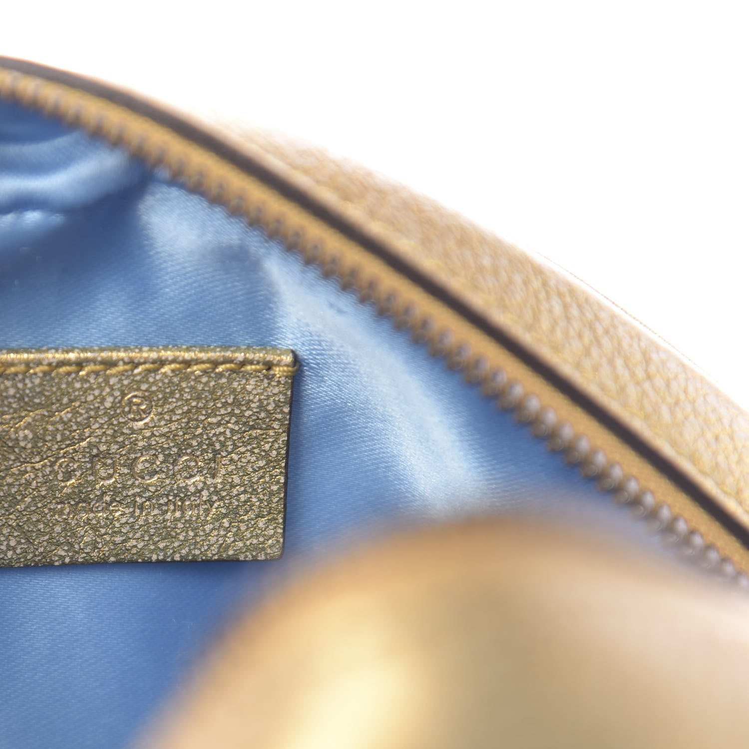 Gucci Metallic Calfskin Matelasse Mini GG Marmont Round Shoulder Bag Gold Pink 8 of 11