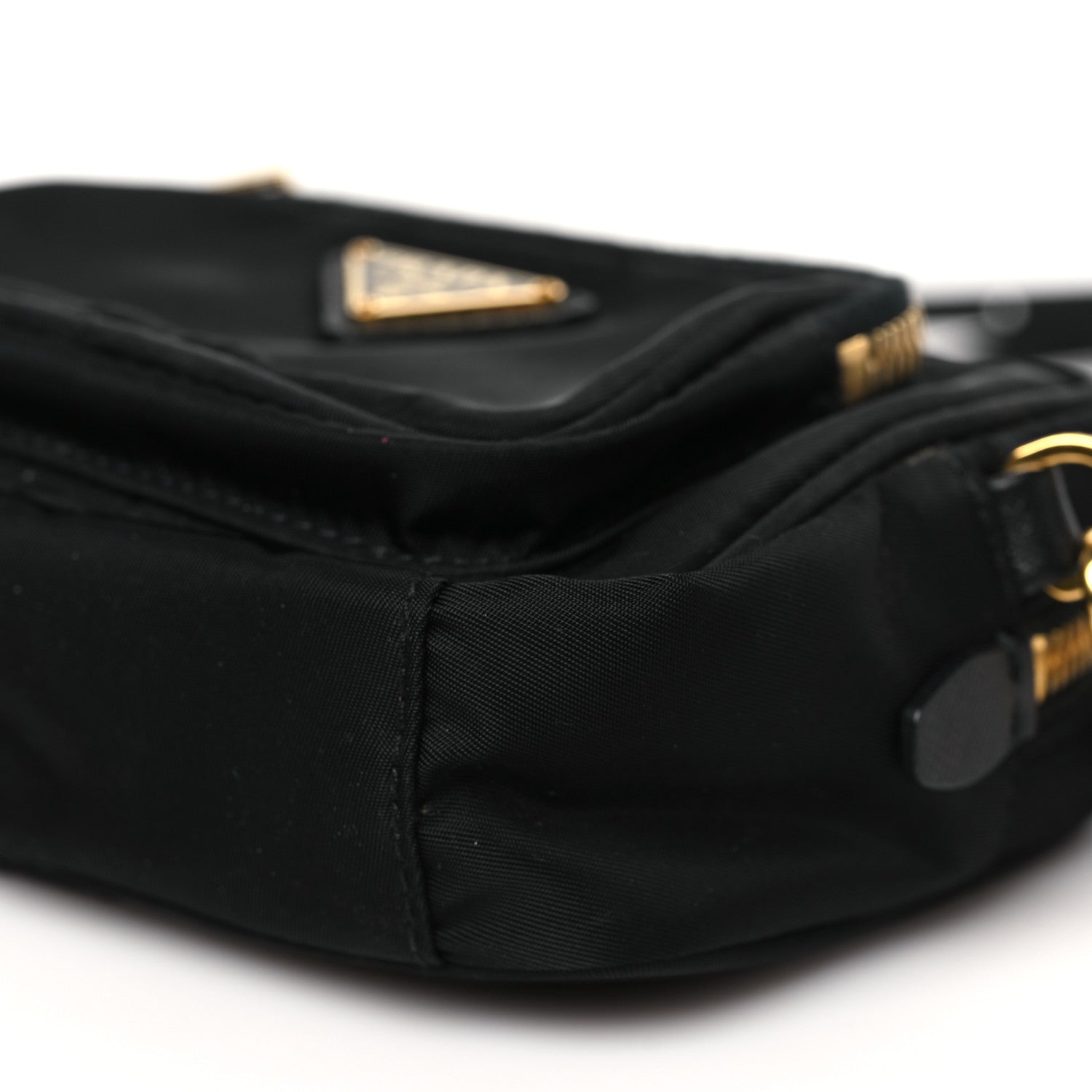 Prada Tessuto Nylon Saffiano Convertible Crossbody Wristlet Black 9 of 9