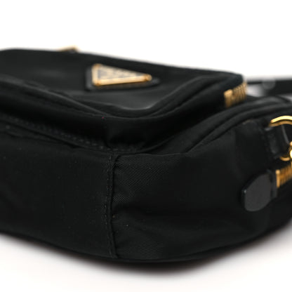 Prada Tessuto Nylon Saffiano Convertible Crossbody Wristlet Black 9 of 9