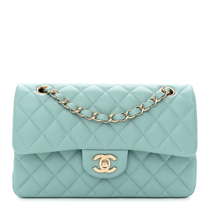 Chanel Caviar Quilted Small Double Flap Light Blue 1 of 10