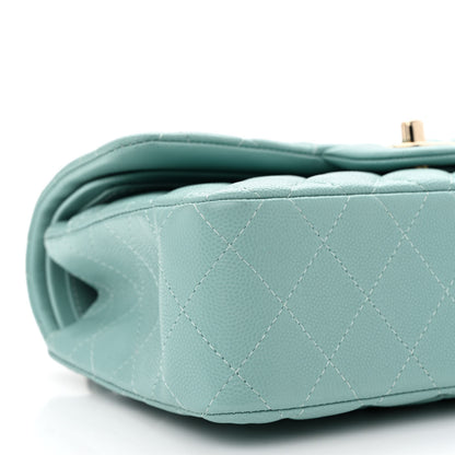 Chanel Caviar Quilted Small Double Flap Light Blue 9 of 10