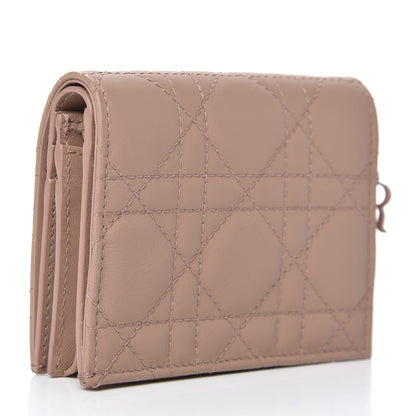 Christian Dior Ultra Matte Calfskin Cannage Mini Lady Dior Wallet Beige 3 of 8