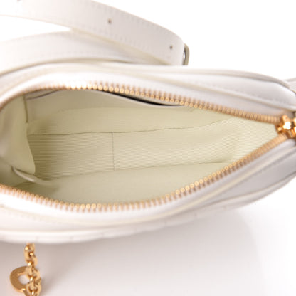 Celine Calfskin Quilted Small C Charm Bag White 5 of 11