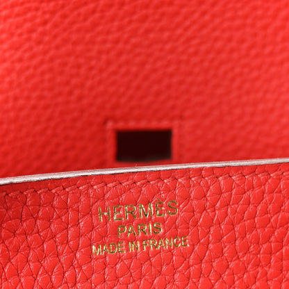 Hermes Taurillon Clemence BIRKIN 35 Rouge Tomate 5 of 10
