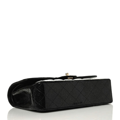 Chanel Patent Quilted Sparkle Glitter Medium Double Flap Black 4 of 14