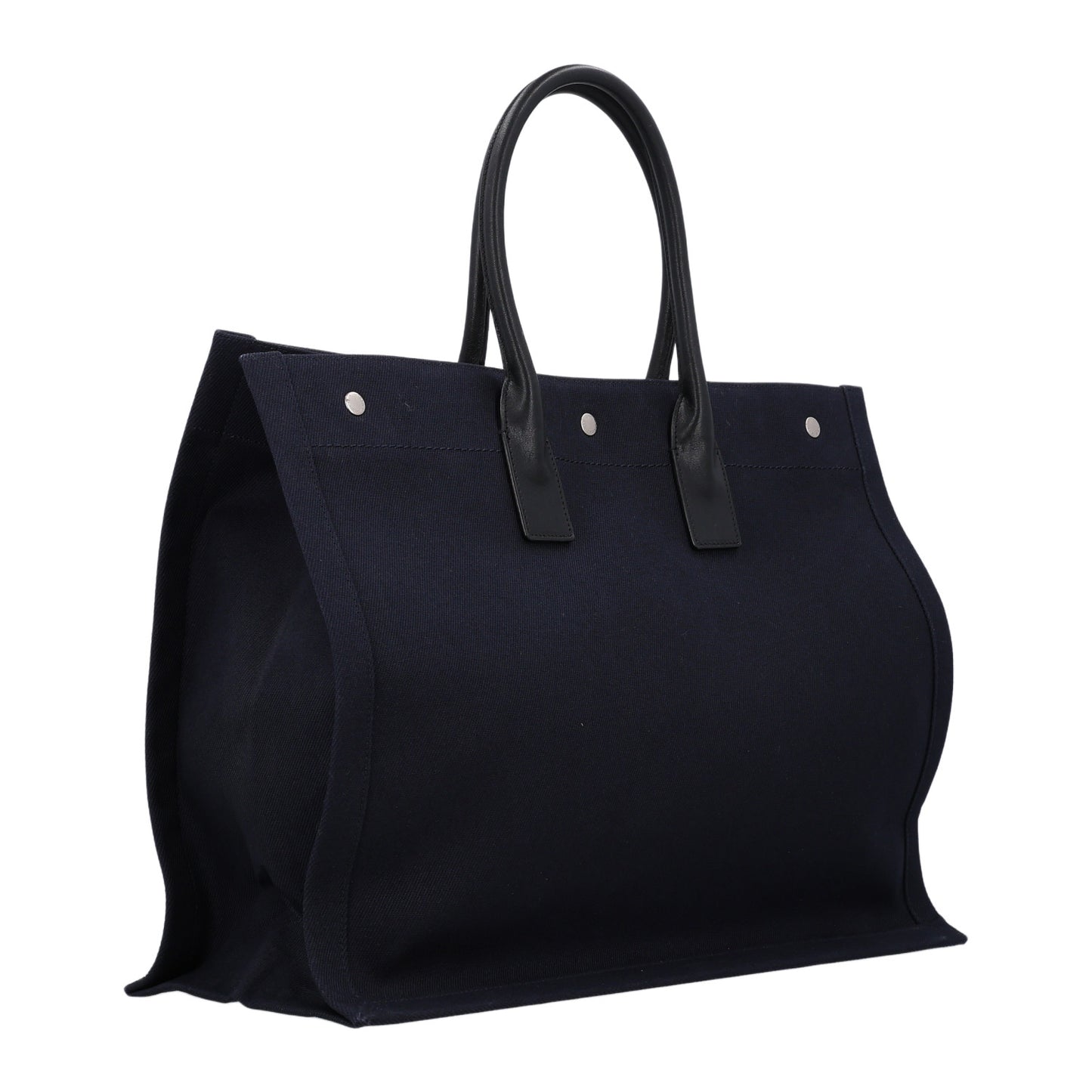 Linen Calfskin Rive Gauche Tote Navy
