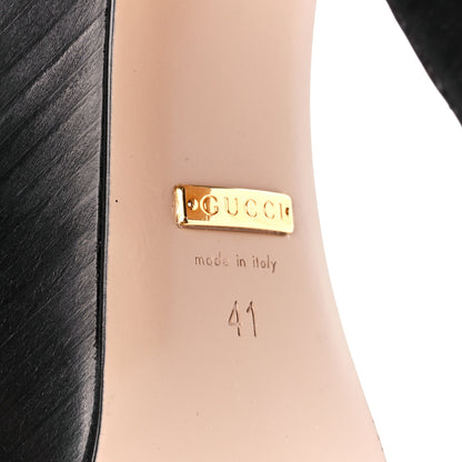 Gucci Cosmos Softy Calfskin Wooden Interlocking G Cut-Out 30/120mm Platform Sandals 41 Black 6 of 9
