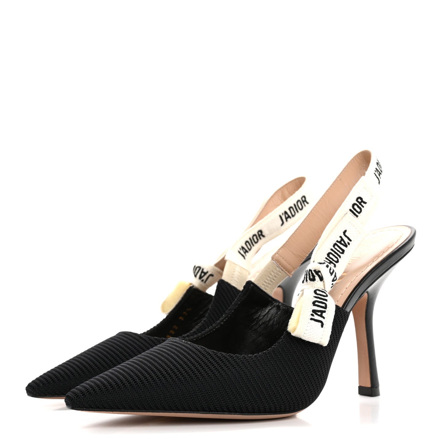 Technical Canvas Ribbon J Adior Slingback 100mm Pumps 37.5 Black