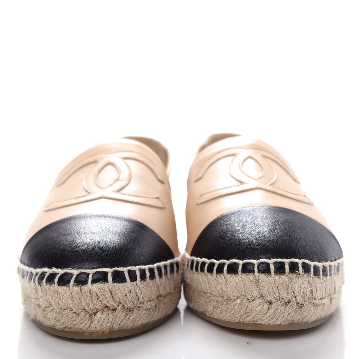 Lambskin CC Espadrilles 38 Beige Black
