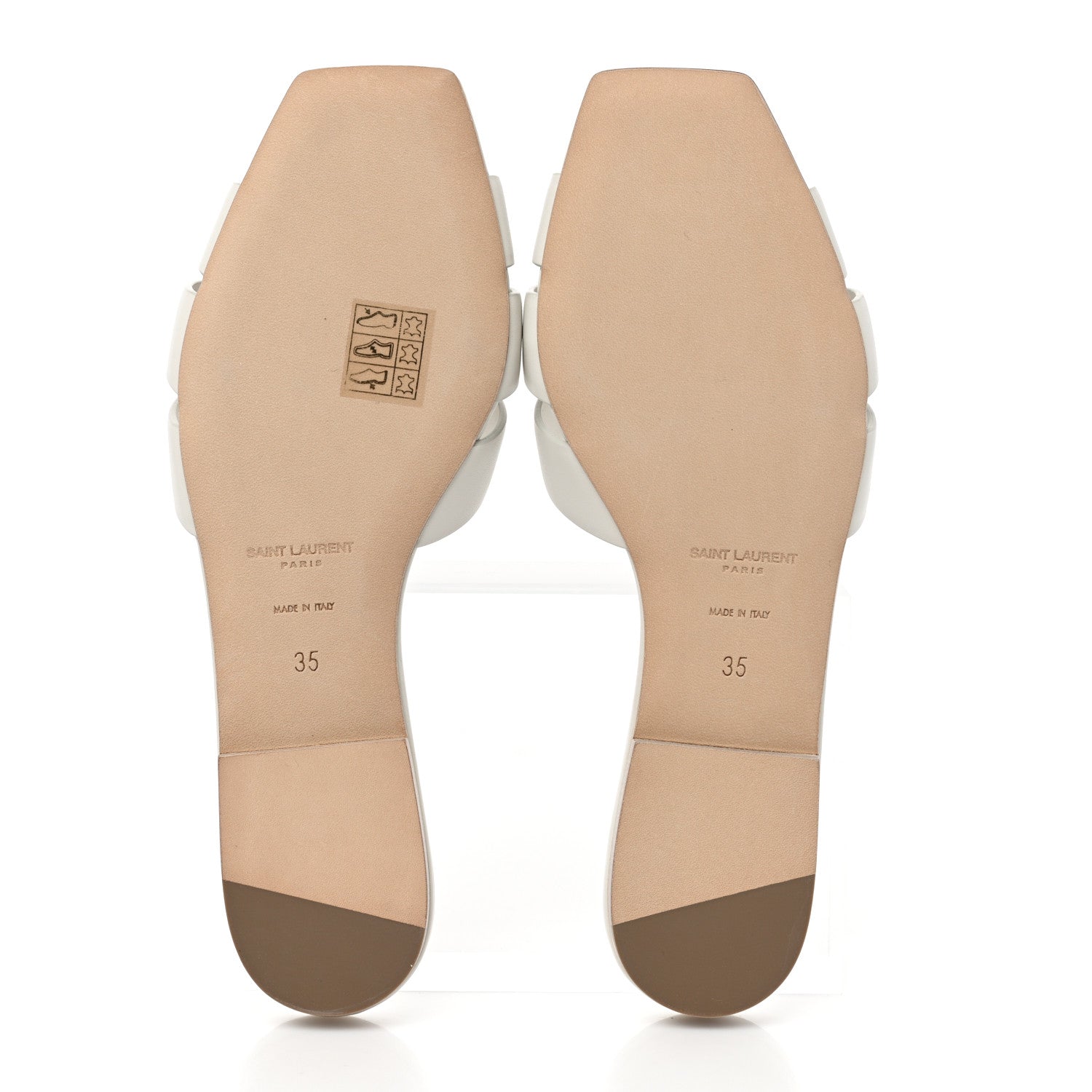 Saint Laurent Calfskin Tribute 05 Slide Sandals 35 White 5 of 8