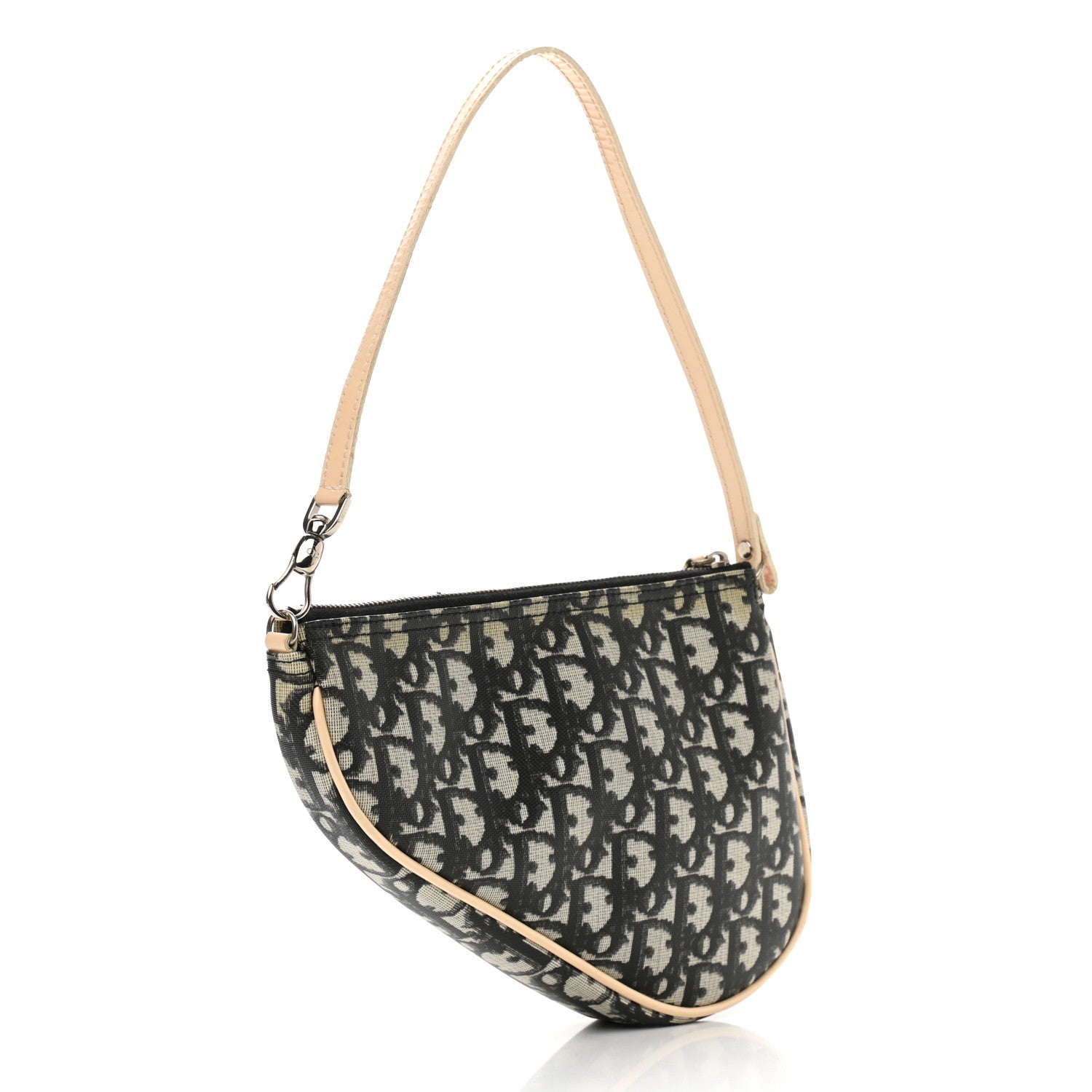 Christian Dior Monogram Mini Saddle Pochette White Blue 3 of 15