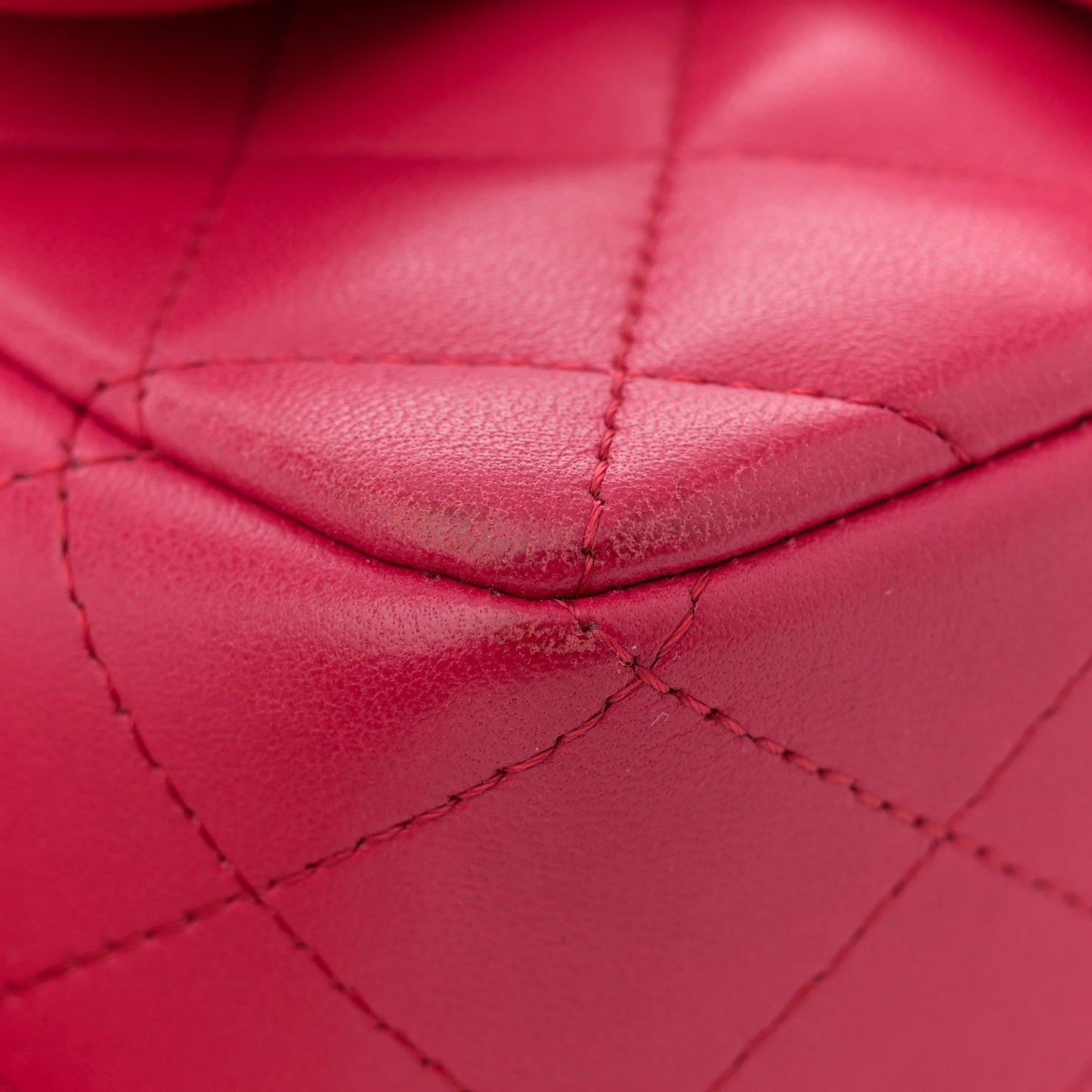 Lambskin Quilted Mini Square Flap Dark Pink