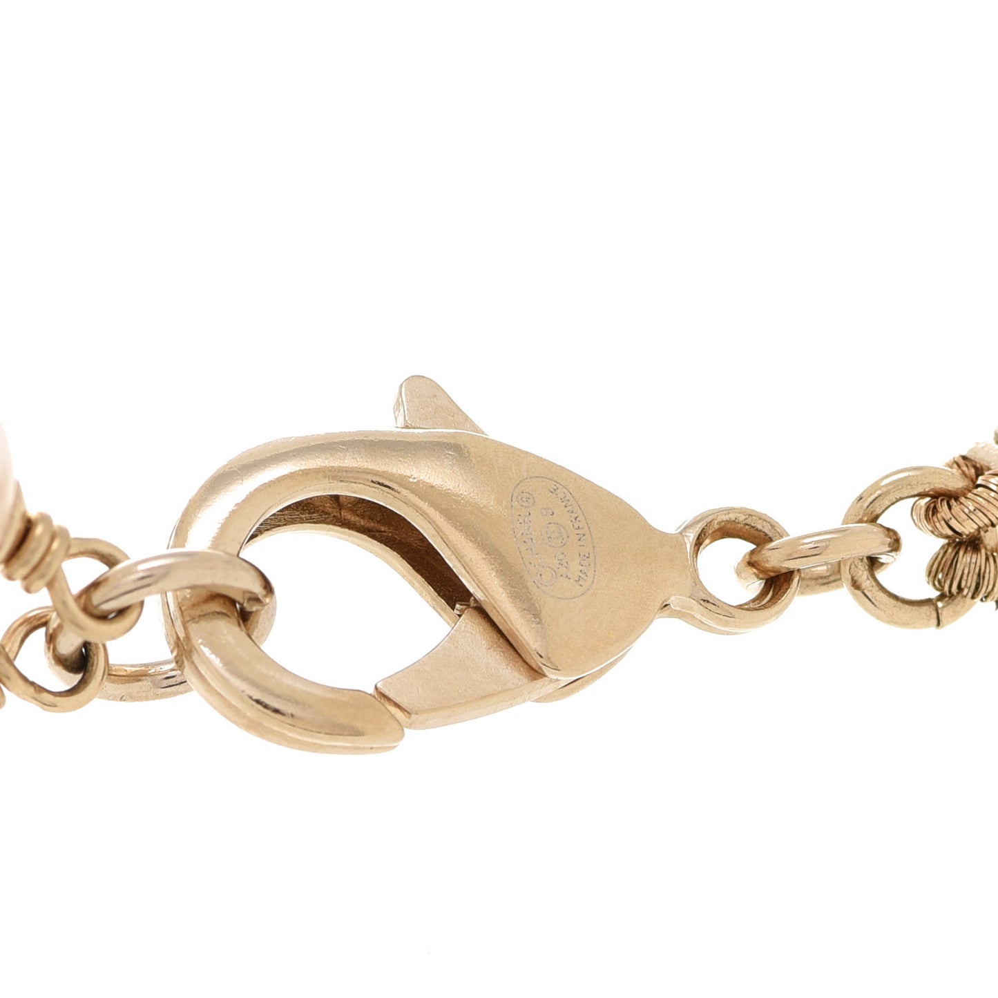Pearl Crystal CC Logo Belt 80 Gold