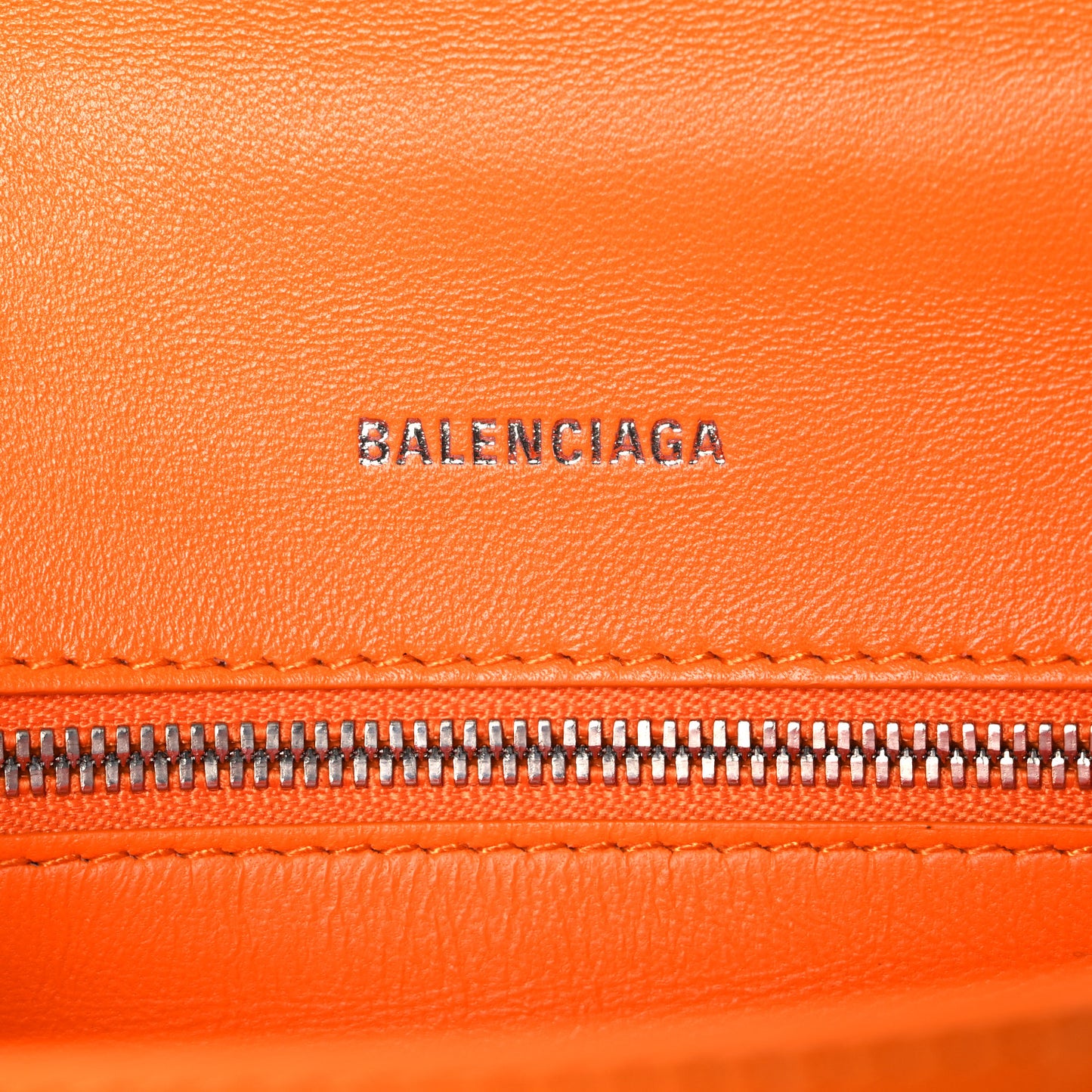 Shiny Calfskin Crocodile Embossed Small Hourglass Top Handle Bag Pop Orange
