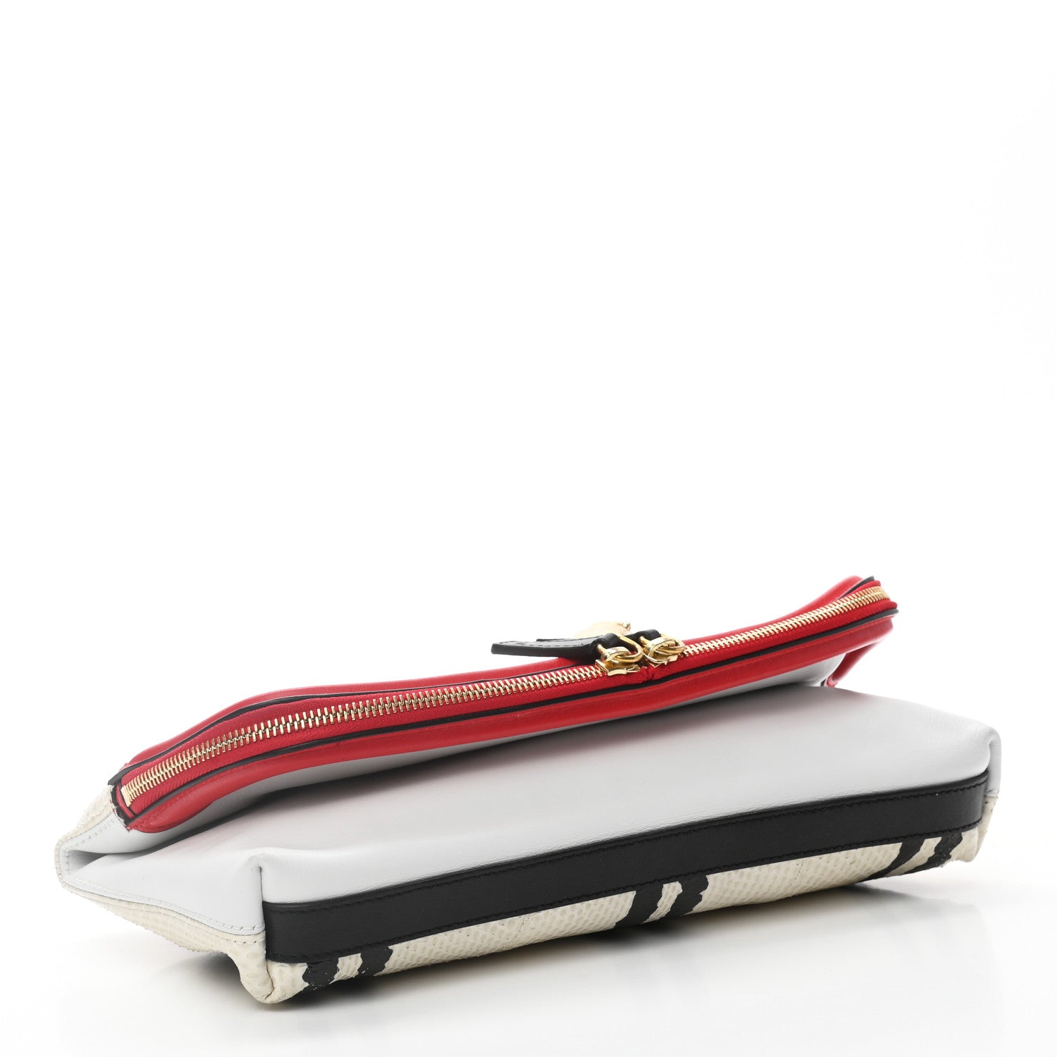 Alexander McQueen Snakeskin Padlock Skull Clutch Off White 4 of 10