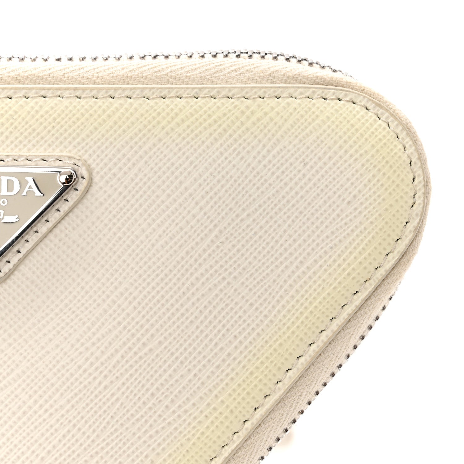 Prada Saffiano Mini Triangle Crossbody Pouch White 12 of 13