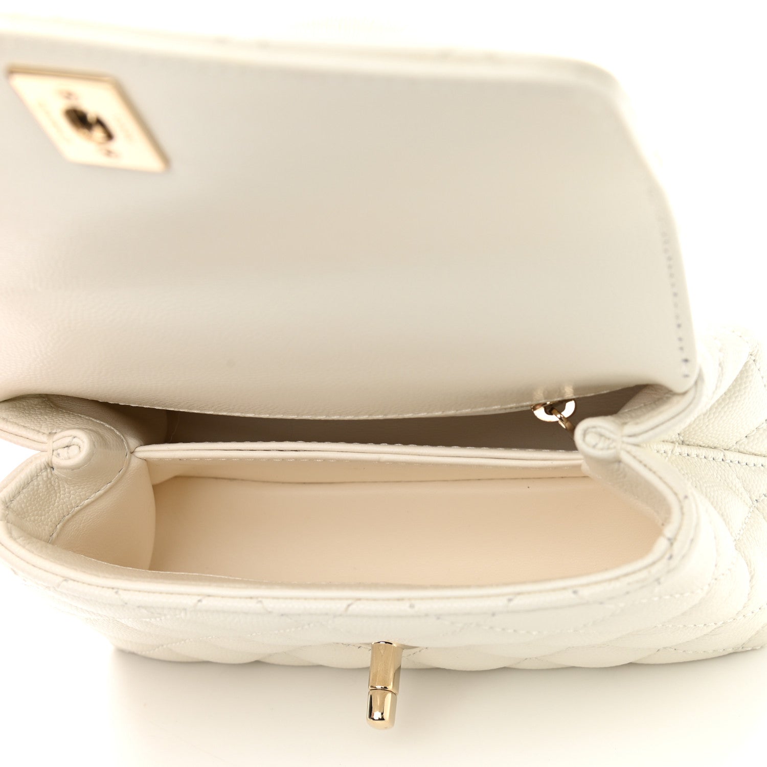Chanel Caviar Quilted Extra Mini Coco Handle Flap White 4 of 8