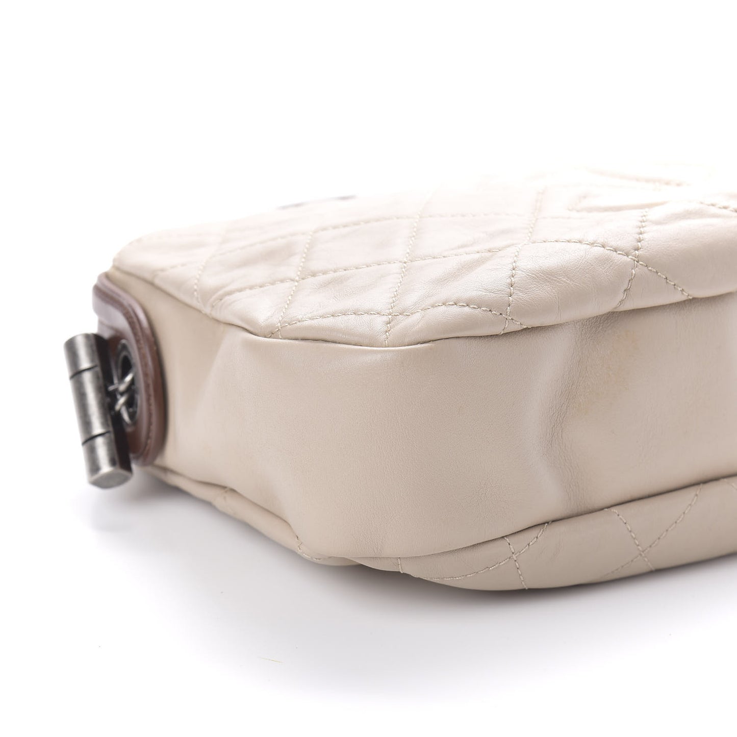Calfskin Country Chic Small Shoulder Bag Ecru Brown