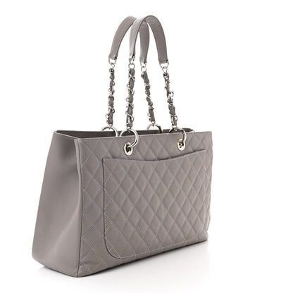Chanel Caviar Quilted XL Grand Shopping Tote GST Light Grey 3 of 12