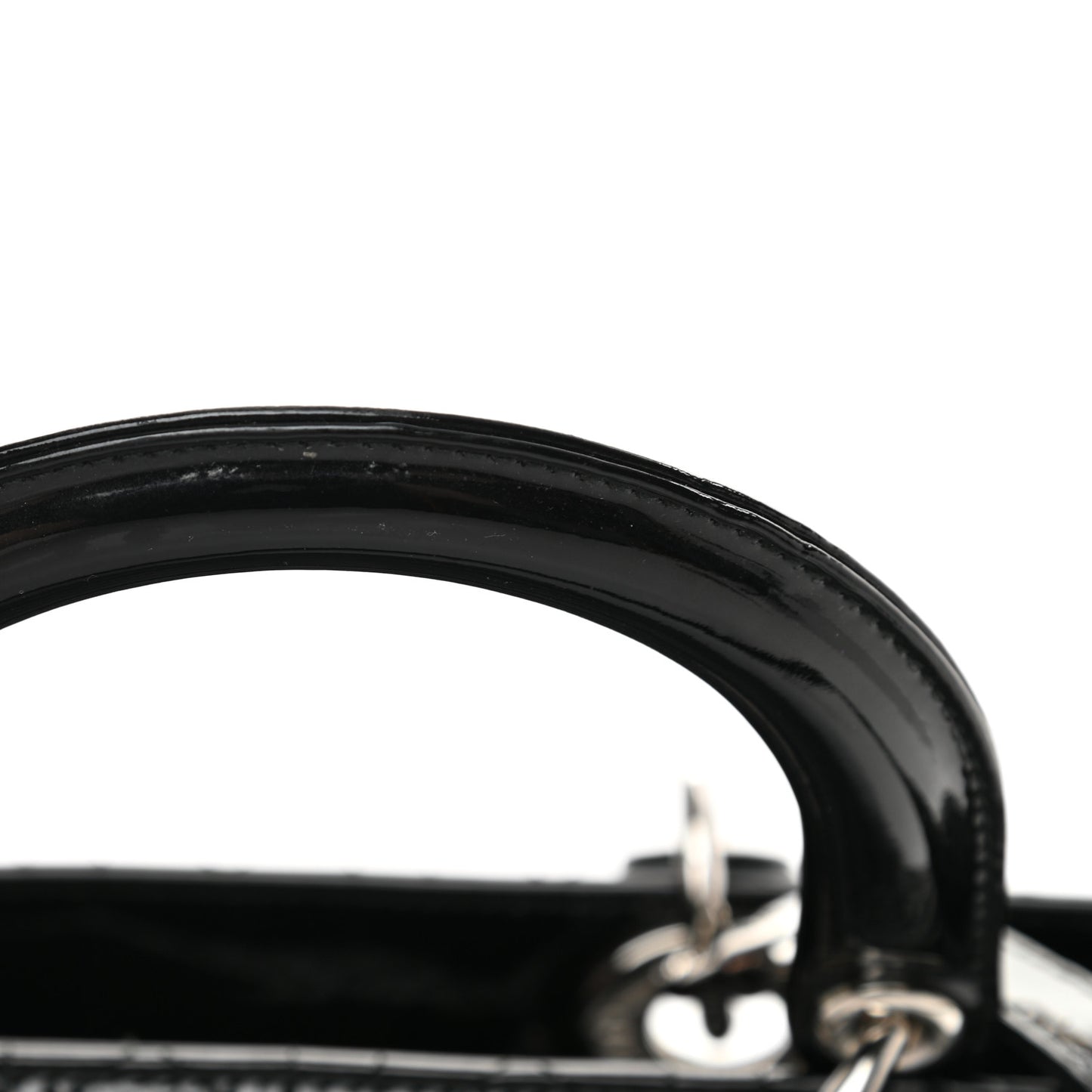 Patent Cannage Large Lady Dior Black