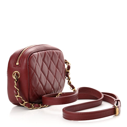 Chanel Lambskin Quilted Small Buckle Camera Case Bag Burgundy 3 of 10