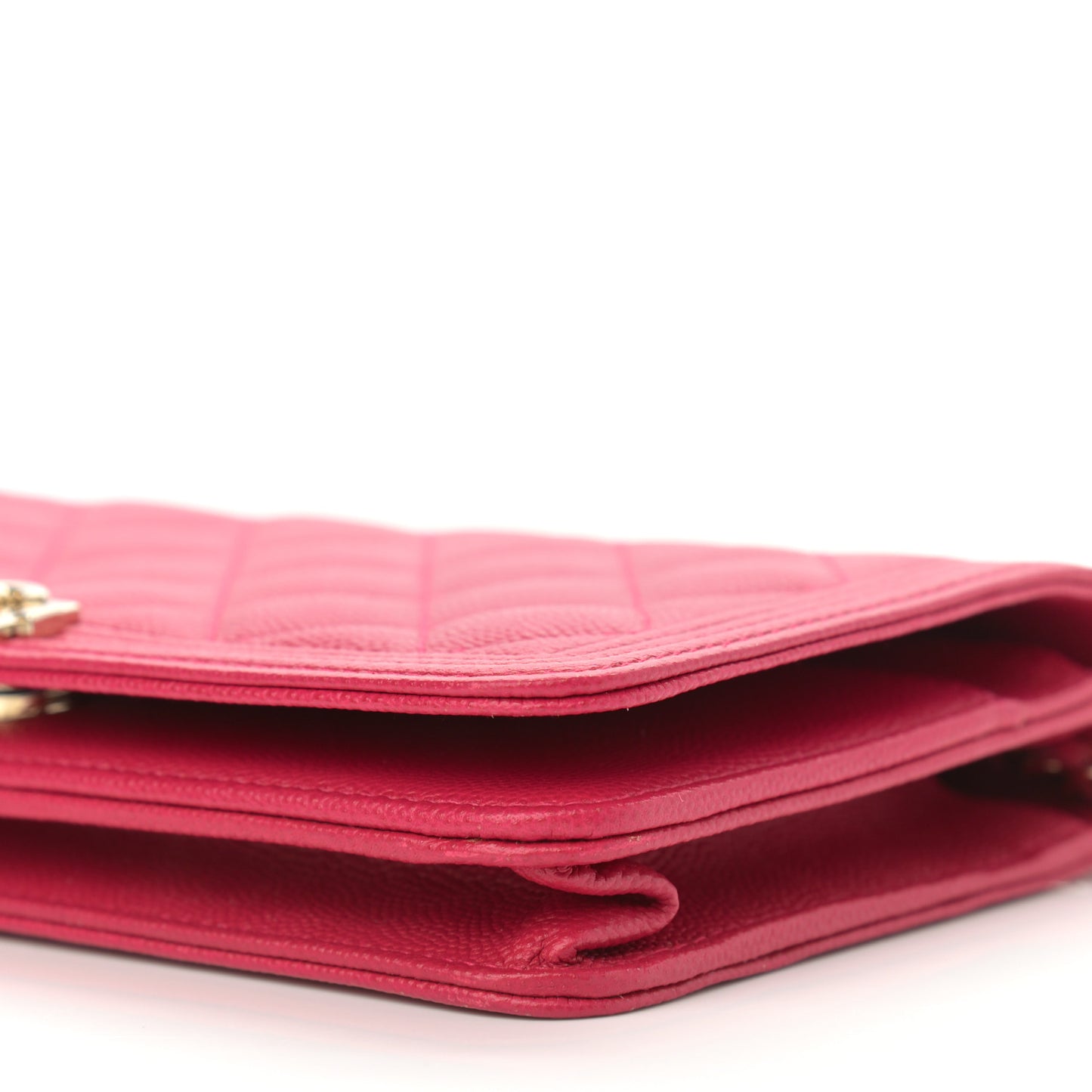 Caviar Quilted Boy Wallet On Chain WOC Fuchsia