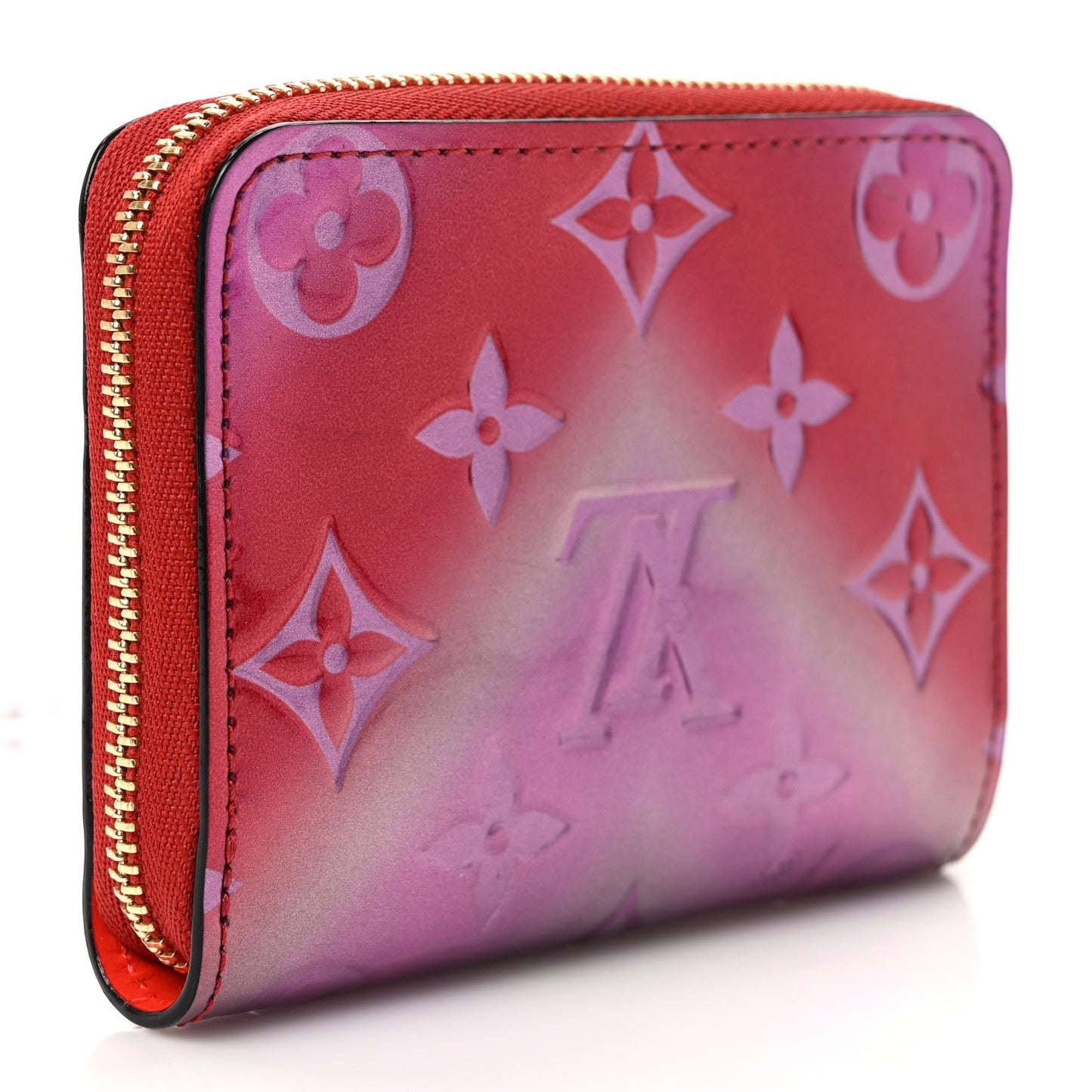 Metallic Vernis Degrade Zippy Coin Purse Pink Red