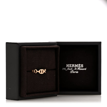 Hermes 18K Rose Gold PM Chaine d'Ancre Enchainee Ring 49 5 6 of 6
