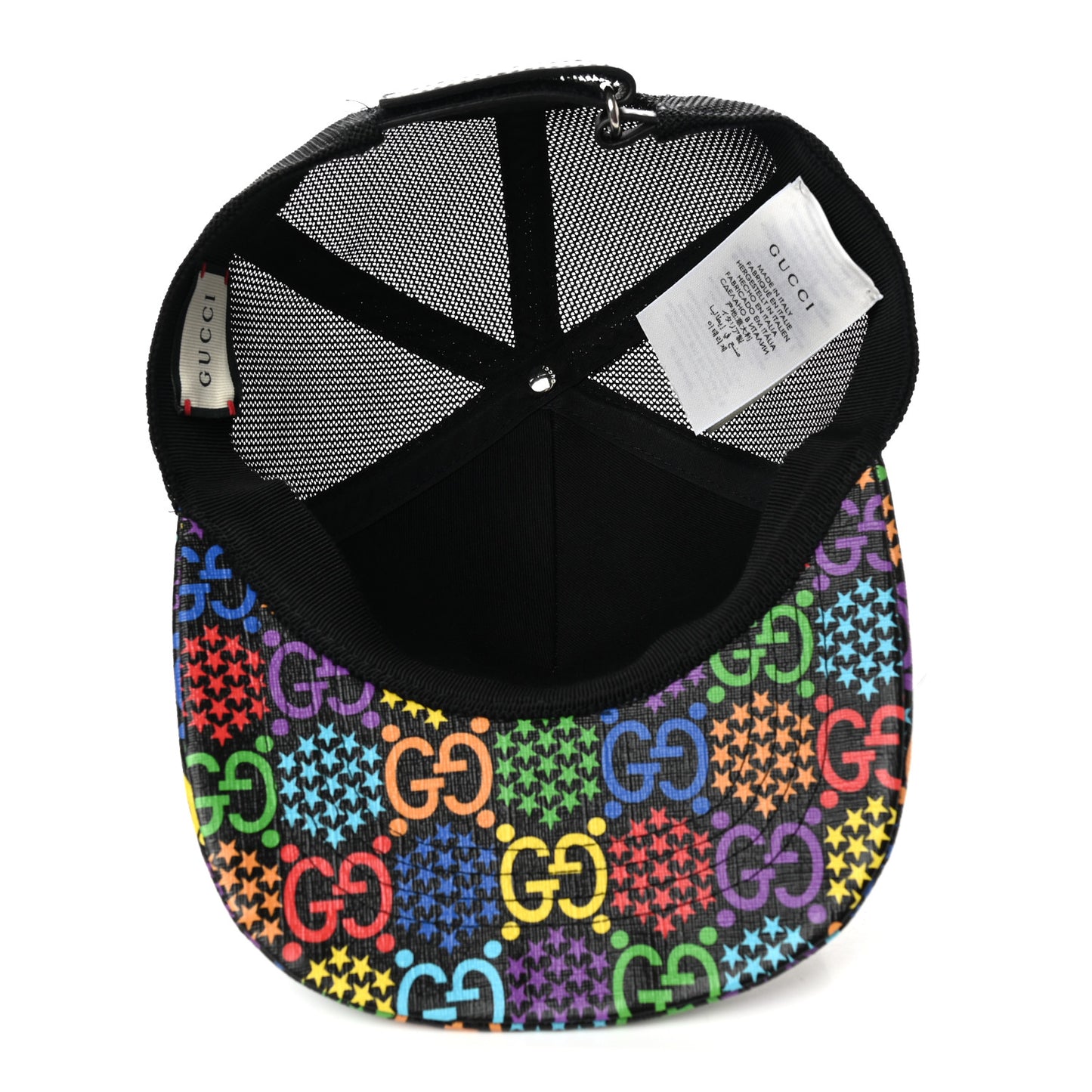 GG Supreme Monogram Psychedelic Baseball Hat Black