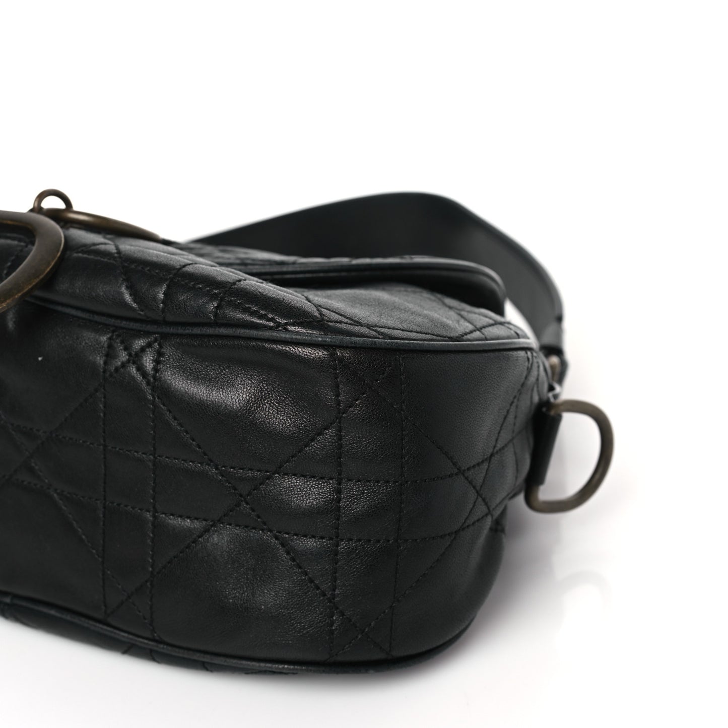 Lambskin Cannage Flap Bag Black
