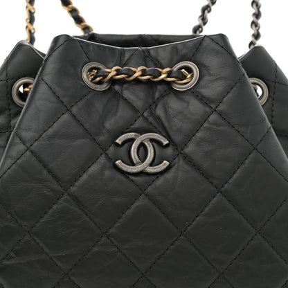 Chanel Aged Calfskin Quilted Small Gabrielle Backpack Black 8 of 11