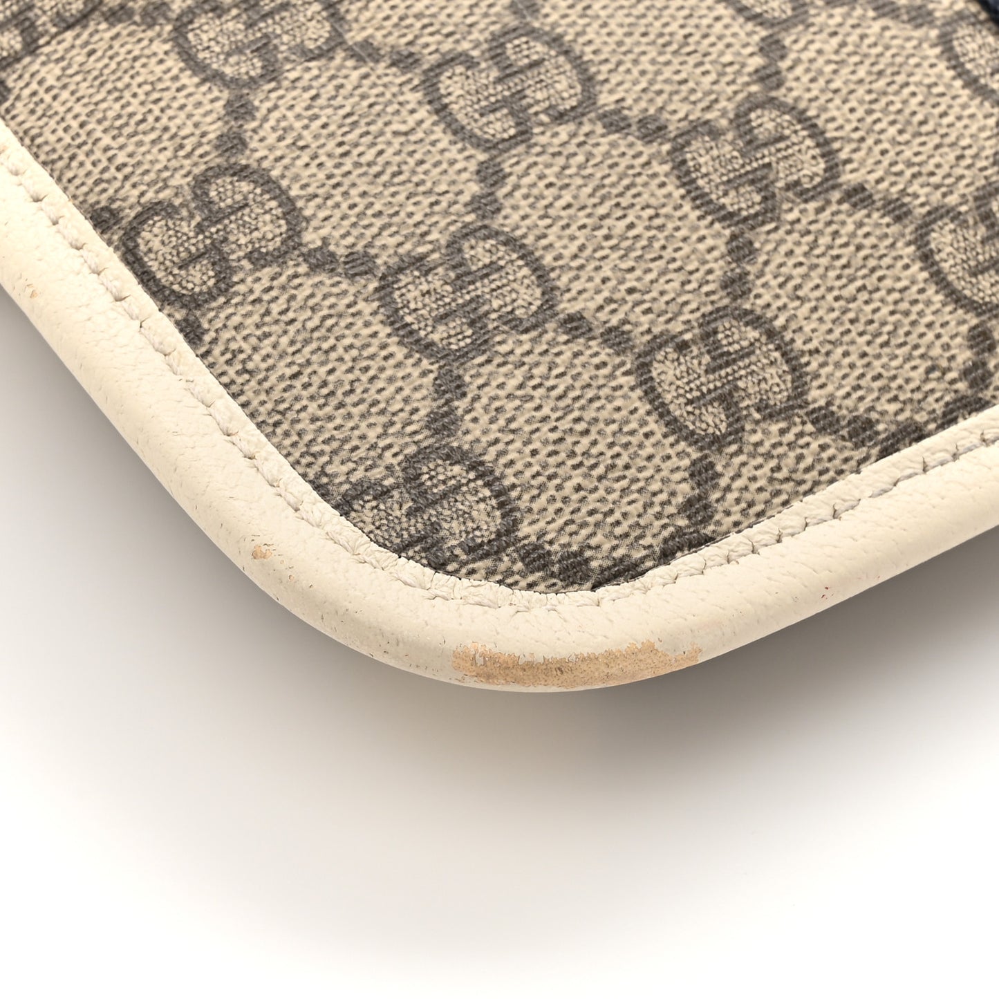 GG Supreme Monogram Web Small Ophidia Belt Bag 90 36 Beige Ebony White