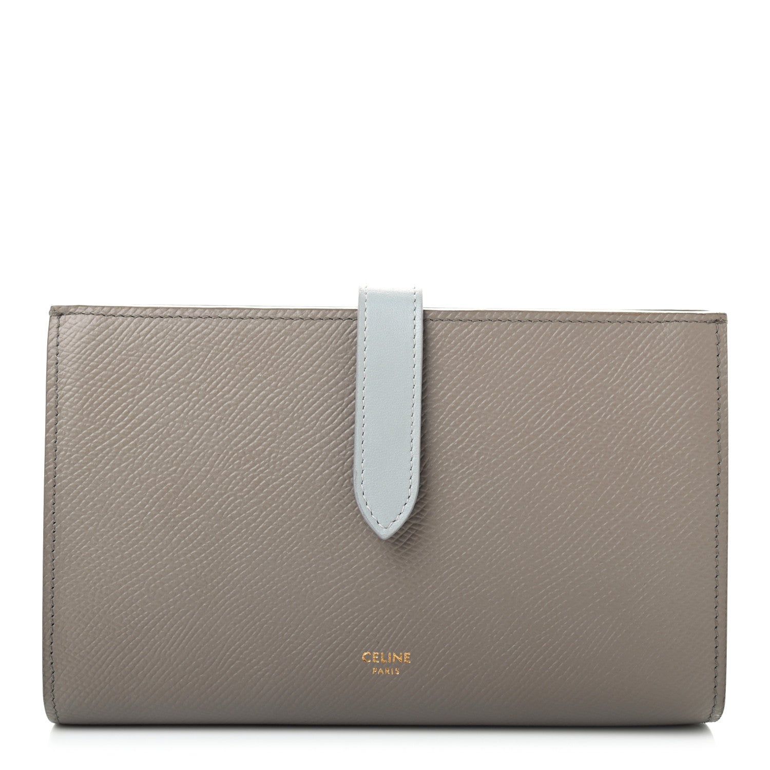 Celine Grained Calfskin Large Multifunction Strap Wallet Pebble Mineral 1 of 8