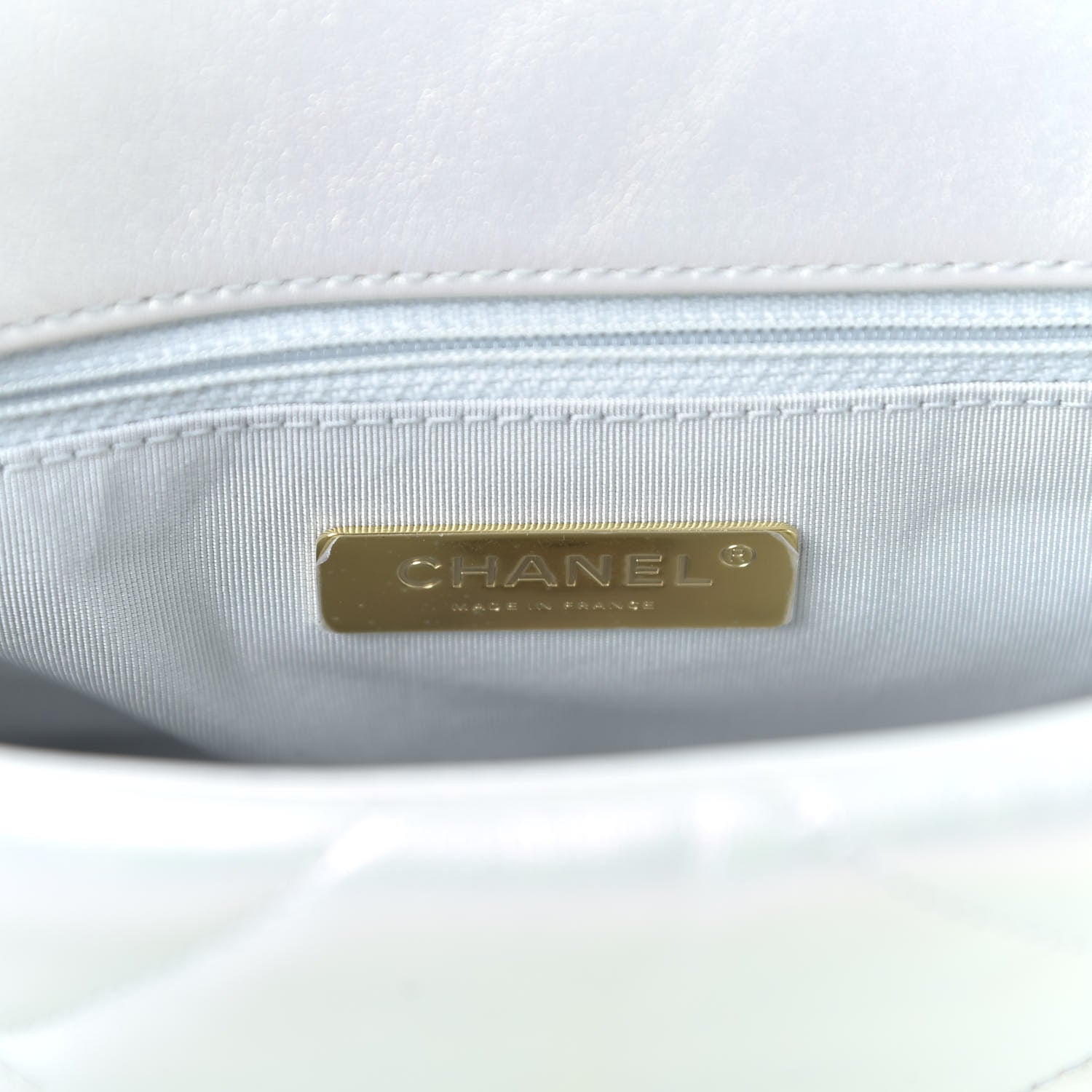 Chanel Iridescent Calfskin Quilted Medium 19 Flap White 8 of 10