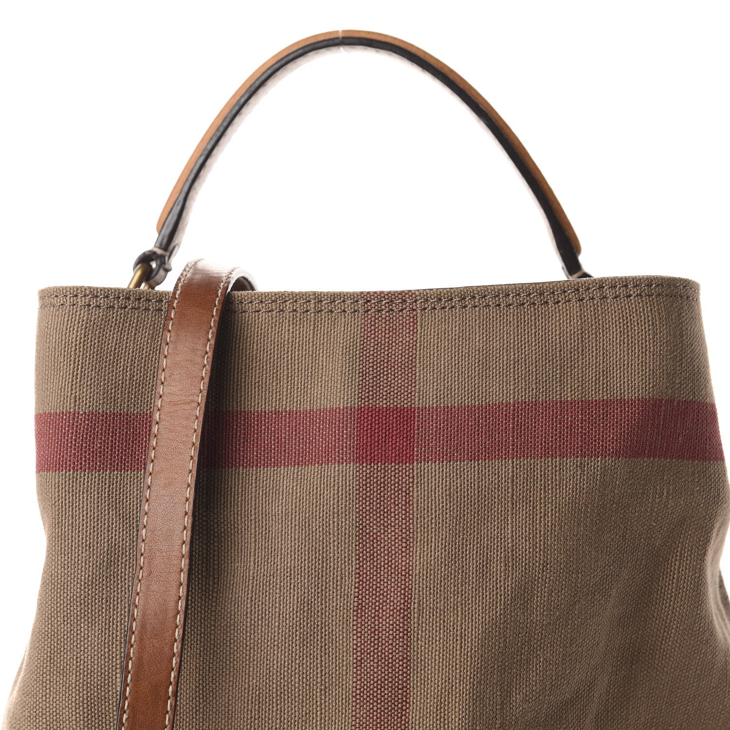 Burberry Canvas Mega Check Medium Ashby Hobo Saddle Brown 12 of 12