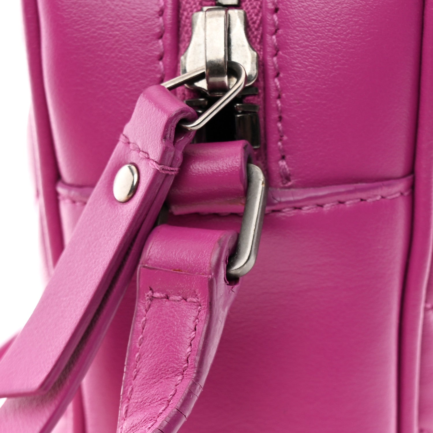 Saint Laurent Calfskin Matelasse Monogram Lou Camera Bag Electric Fuchsia 12 of 13