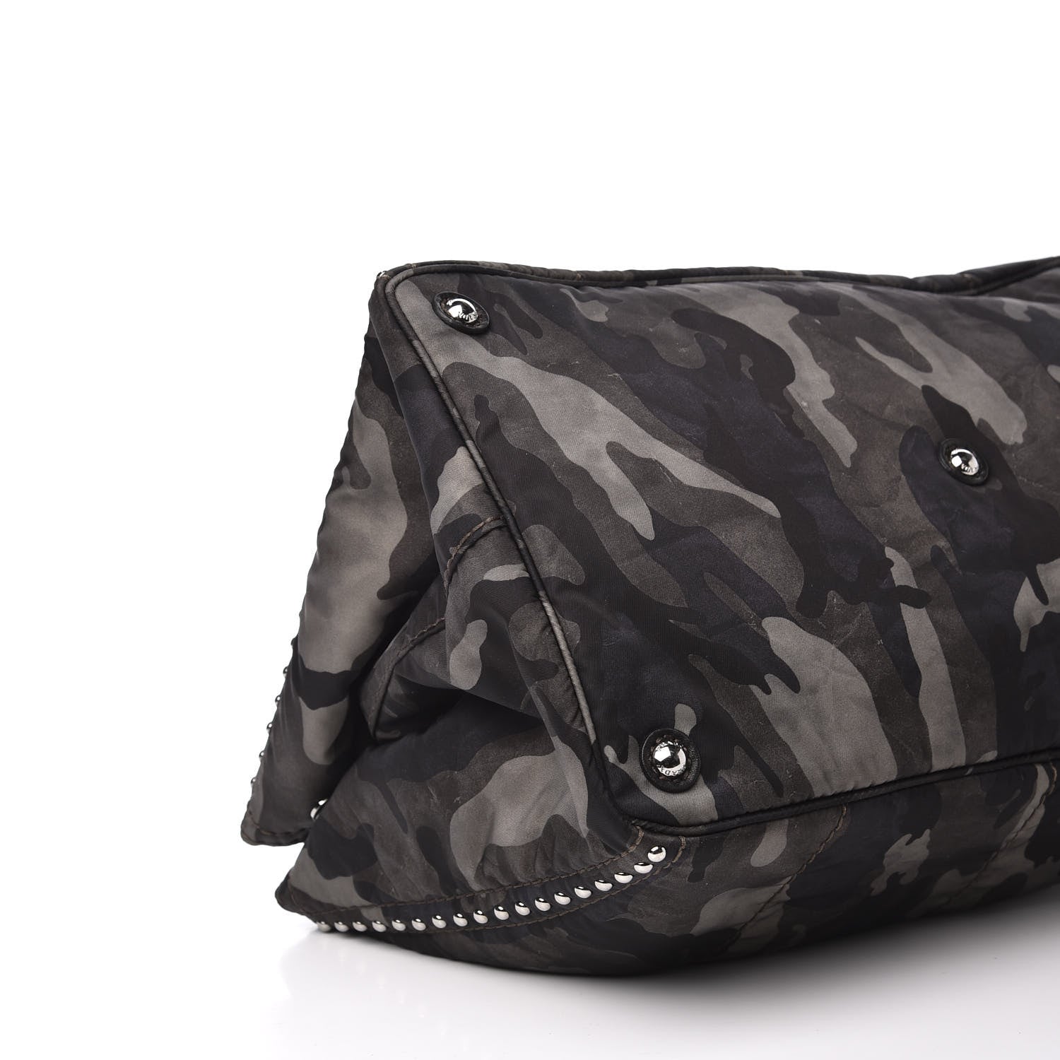 Prada Tessuto Nylon Studded Camouflage Tote Fumo 5 of 10