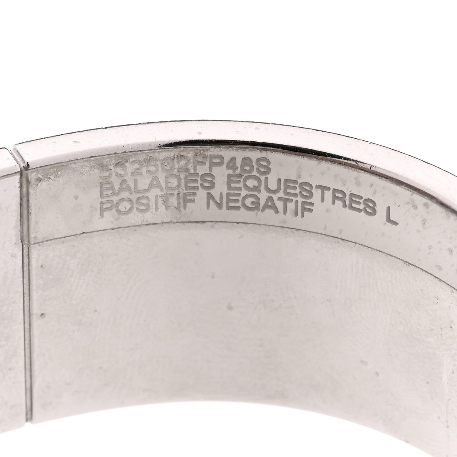 Hermes Enamel Printed Wide Balades Equestres Positif Negatif Hinged Bracelet S Black 5 of 6