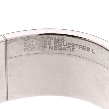 Hermes Enamel Printed Wide Balades Equestres Positif Negatif Hinged Bracelet S Black 5 of 6