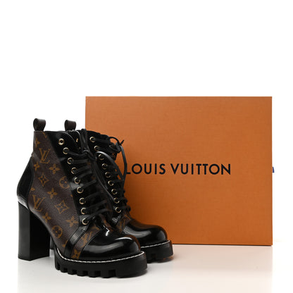 Louis Vuitton Patent Calfskin Monogram Star Trail Ankle Boots 39 Black 8 of 8