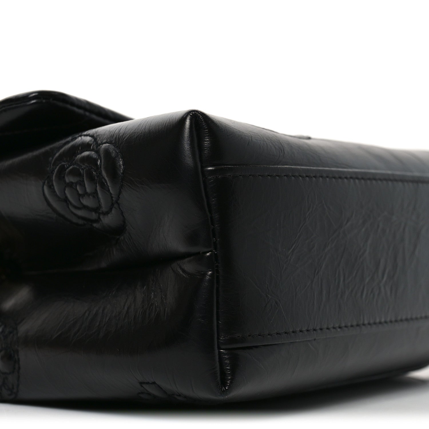 Chanel Crumbled Calfskin Embossed Flap Black 9 of 11