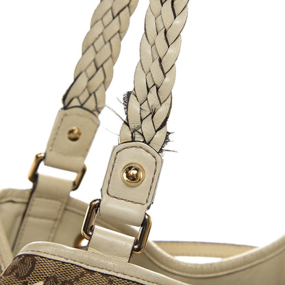 Gucci Monogram Peggy Braided Tote Off White 10 of 17