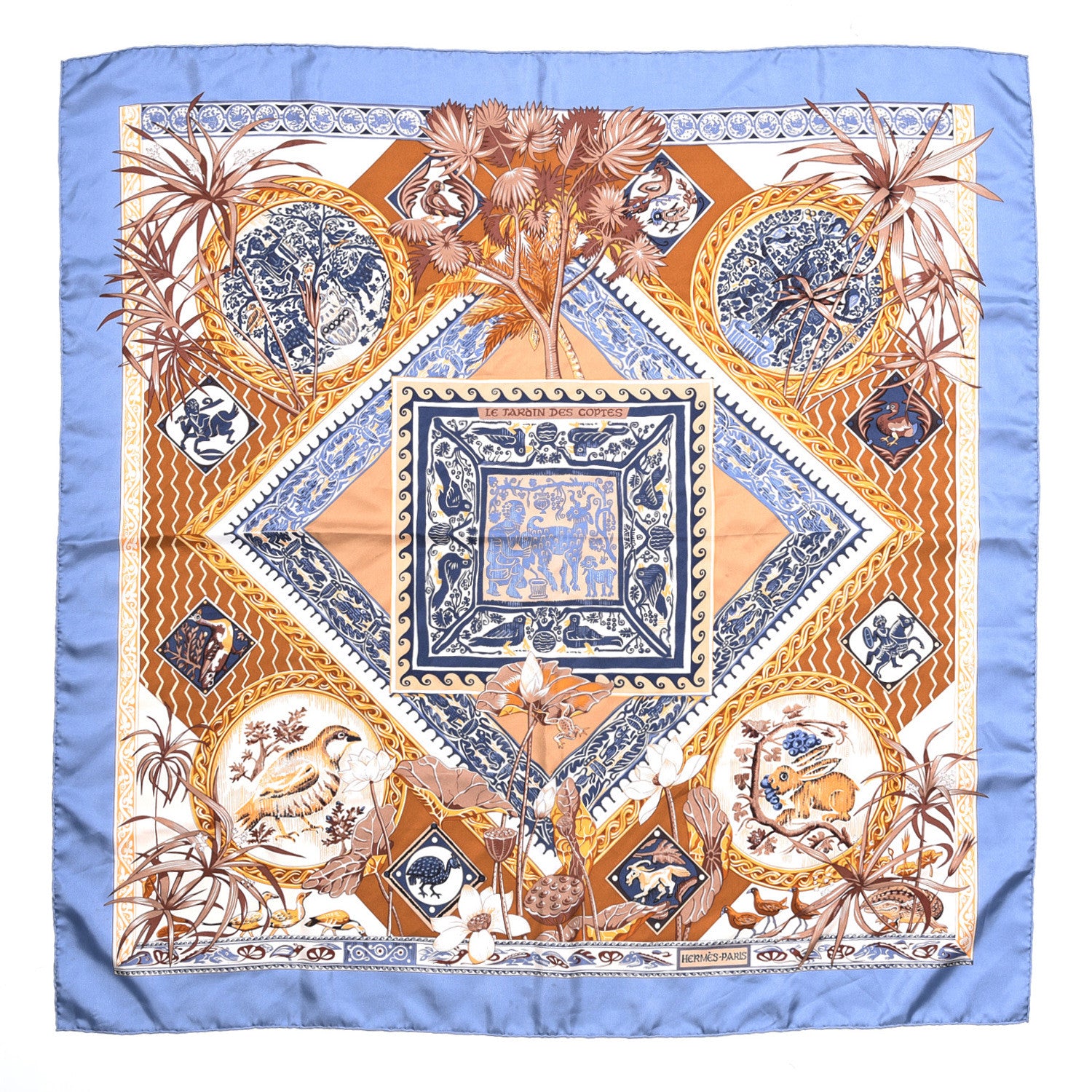 Hermes Silk Le Jardin Des Coptes Scarf 90 1 of 8