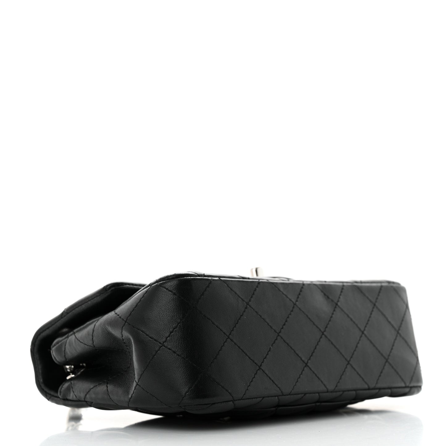 Lambskin Quilted Mini Rectangular Flap Black