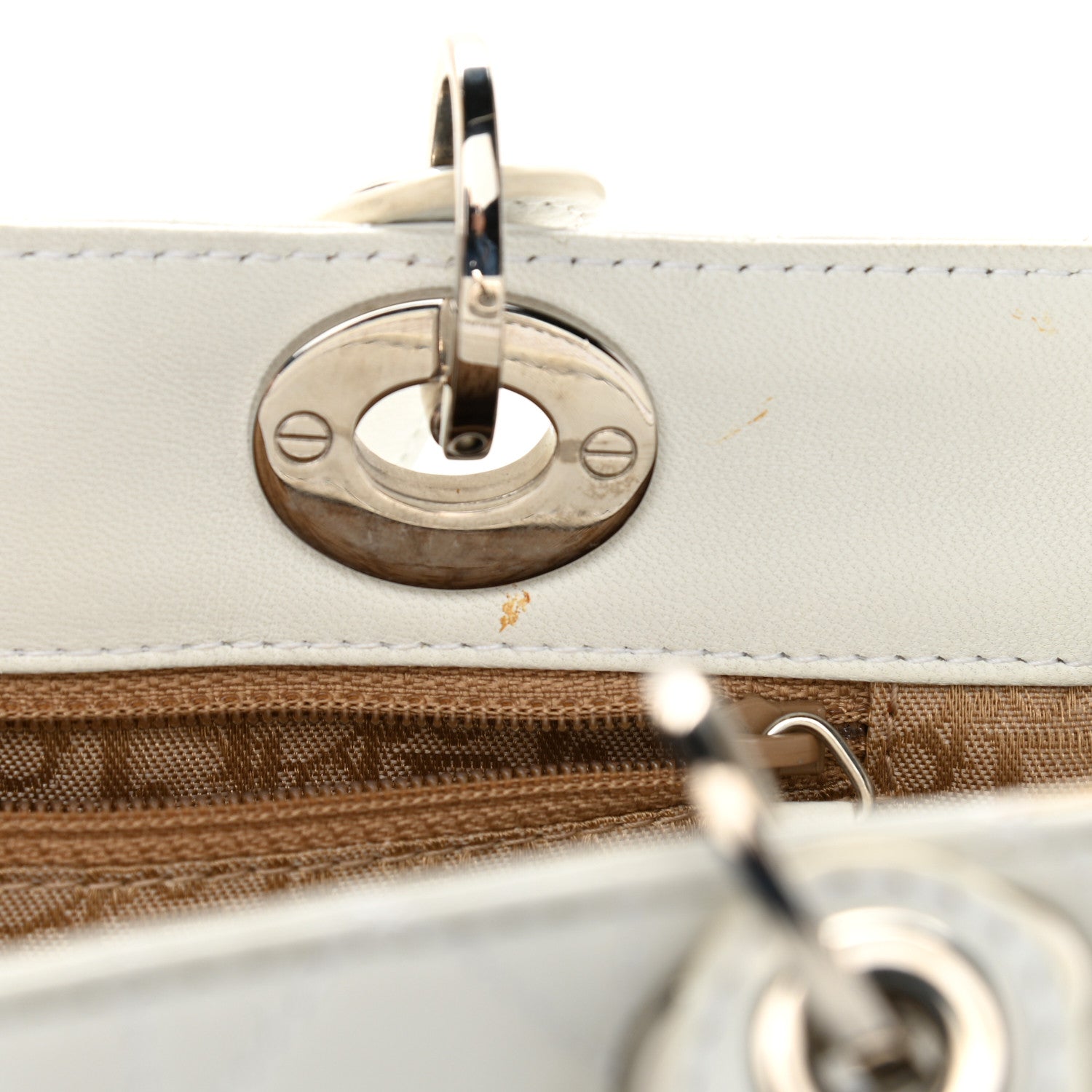 Christian Dior Lambskin Cannage Large Lady Dior Shopper Tote White 16 of 16