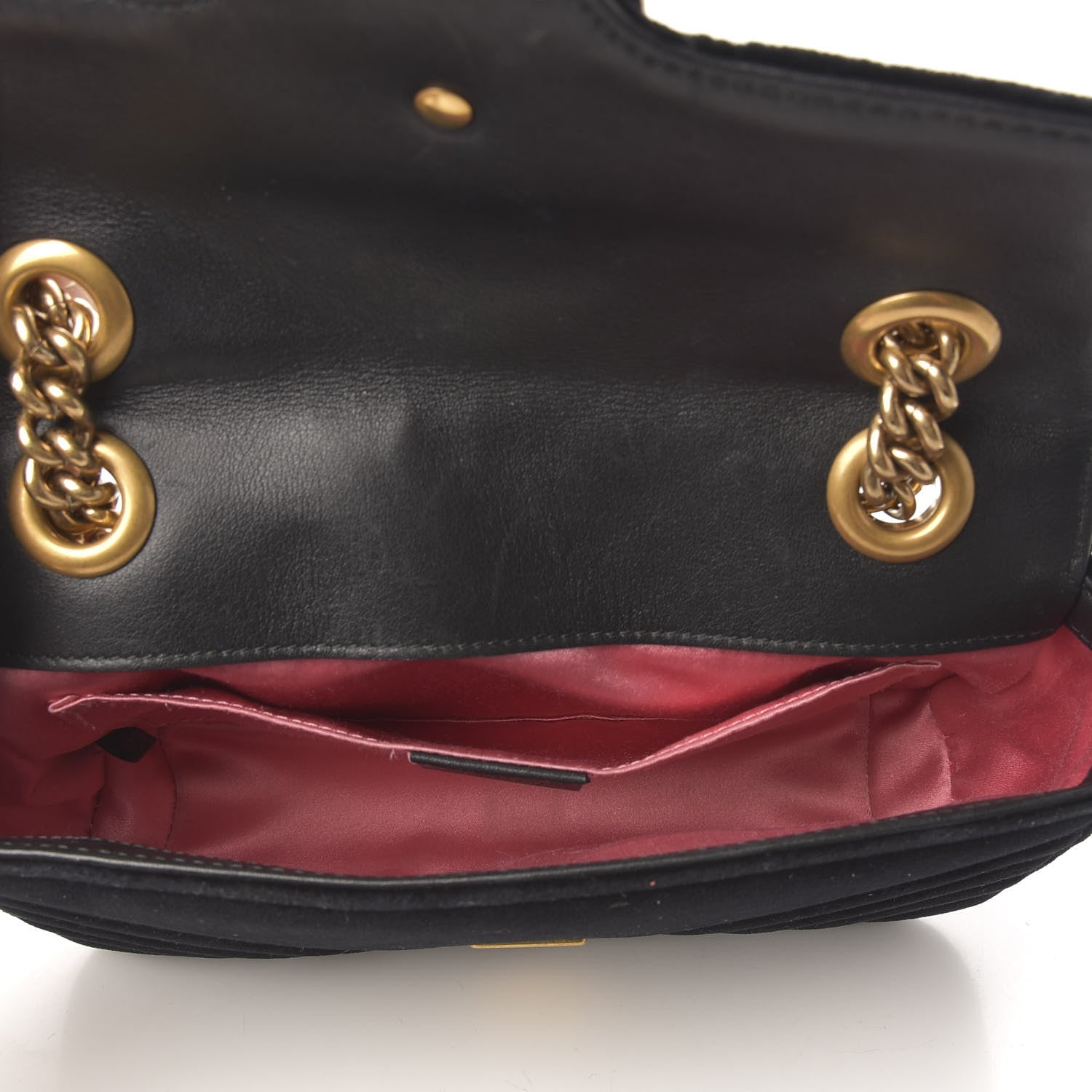 Gucci Velvet Matelasse Mini GG Marmont Shoulder Bag Black 6 of 9