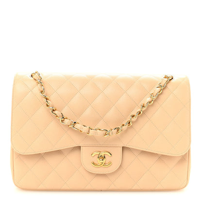 Chanel Caviar Quilted Jumbo Double Flap Beige Clair 1 of 10