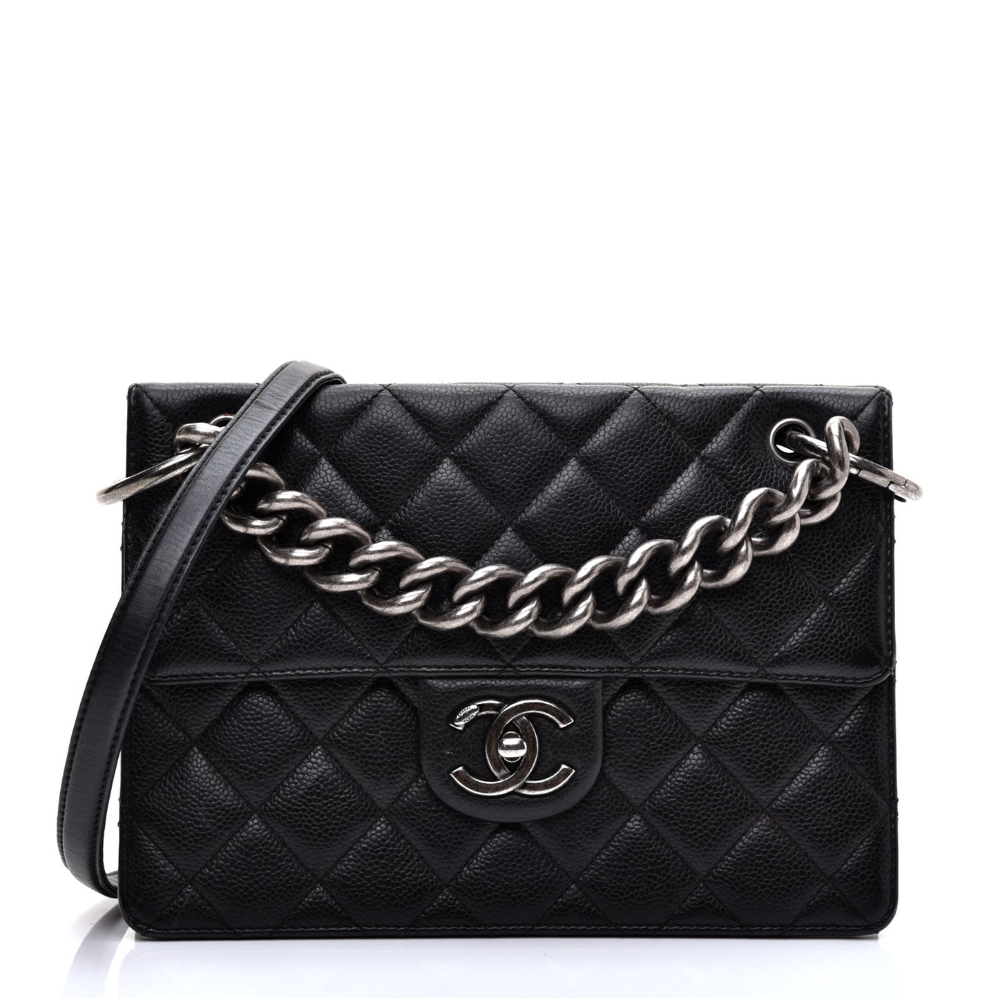 Caviar Quilted Medium Retro Class Flap Black