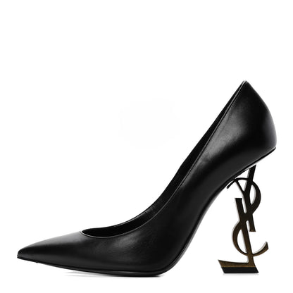 Saint Laurent Calfskin Opyum Pumps 36.5 Black Gold 1 of 5