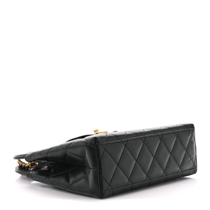 Chanel Shiny Aged Calfskin Quilted Nano Kelly Shopper Black 4 of 11
